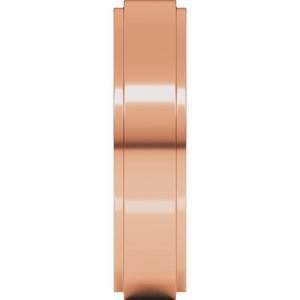 18K Yellow Or White Or Rose Gold Stepped-Edge Comfort-Fit Flat Band
