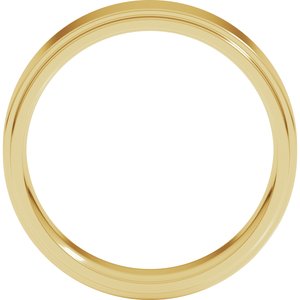 18K Yellow Or White Or Rose Gold Stepped-Edge Comfort-Fit Flat Band