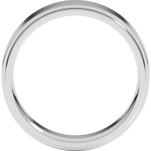 14K X1 White Gold Stepped-Edge Comfort-Fit Flat Band