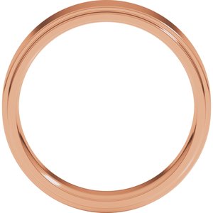 18K Yellow Or White Or Rose Gold Stepped-Edge Comfort-Fit Flat Band