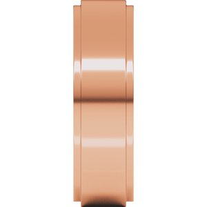 18K Yellow Or White Or Rose Gold Stepped-Edge Comfort-Fit Flat Band