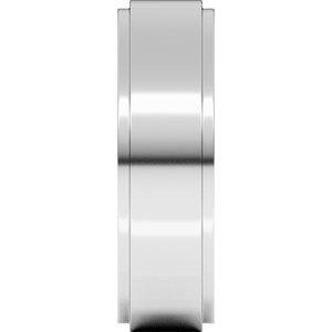 18K Yellow Or White Or Rose Gold Stepped-Edge Comfort-Fit Flat Band