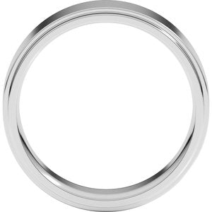 14K X1 White Gold Stepped-Edge Comfort-Fit Flat Band