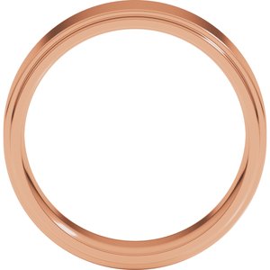 18K Yellow Or White Or Rose Gold Stepped-Edge Comfort-Fit Flat Band