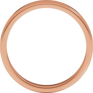 18K Yellow Or White Or Rose Gold Stepped-Edge Comfort-Fit Flat Band