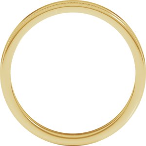 18K Yellow Or White Or Rose Gold Stepped-Edge Comfort-Fit Flat Band