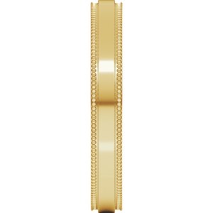 18K Yellow Or White Or Rose Gold Stepped-Edge Comfort-Fit Flat Band