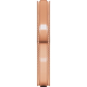18K Yellow Or White Or Rose Gold Stepped-Edge Comfort-Fit Flat Band