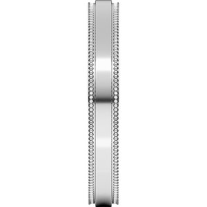 18K Yellow Or White Or Rose Gold Stepped-Edge Comfort-Fit Flat Band