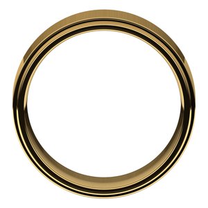 18K Yellow Or White Or Rose Gold Stepped-Edge Comfort-Fit Flat Band