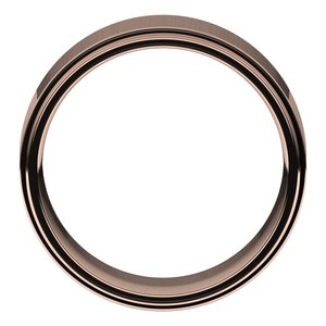 18K Yellow Or White Or Rose Gold Stepped-Edge Comfort-Fit Flat Band
