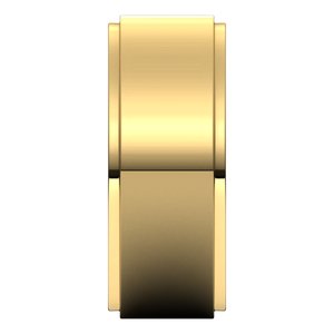 18K Yellow Or White Or Rose Gold Stepped-Edge Comfort-Fit Flat Band