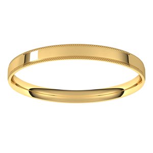 10K Yellow Or White Or Rose Gold Milgrain Stepped-Edge Comfort-Fit Flat Band
