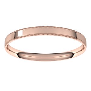 14K Yellow Or White Or Rose Gold Milgrain Stepped-Edge Comfort-Fit Flat Band