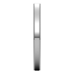 Continuum Sterling Silver Milgrain Stepped-Edge Comfort-Fit Flat Band
