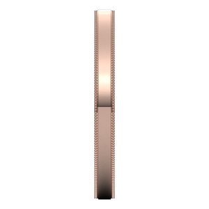18K Yellow Or White Or Rose Gold Milgrain Stepped-Edge Comfort-Fit Flat Band