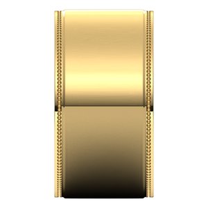 14K Yellow Or White Or Rose Gold Milgrain Stepped-Edge Comfort-Fit Flat Band