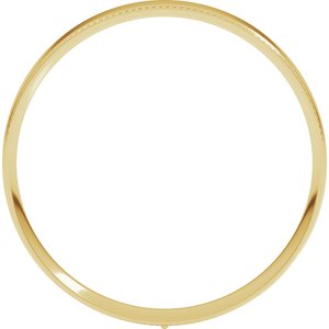 18K Yellow Or White Or Rose Gold Milgrain Stepped-Edge Comfort-Fit Flat Band