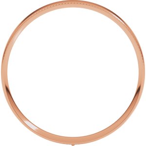 18K Yellow Or White Or Rose Gold Milgrain Stepped-Edge Comfort-Fit Flat Band