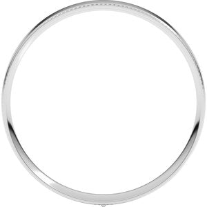Platinum Milgrain Stepped-Edge Comfort-Fit Flat Band