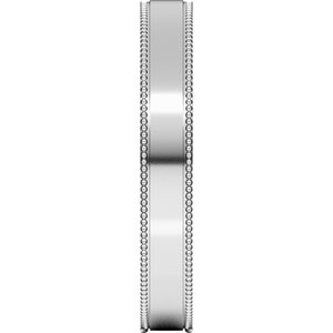 Continuum Sterling Silver Milgrain Stepped-Edge Comfort-Fit Flat Band