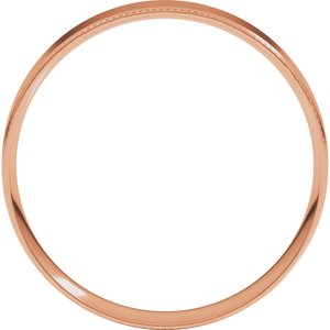 10K Yellow Or White Or Rose Gold Milgrain Stepped-Edge Comfort-Fit Flat Band