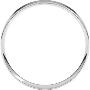 14K White Or Rose Gold Or Platinum 4 mm Stepped Edge Milgrain Flat Comfort Fit Edge Band