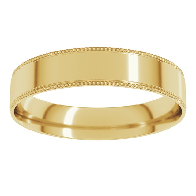 14K Yellow Or White Gold  Or Sterling Silver Standard Comfort-Fit Milgrain Flat Band