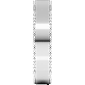10K Yellow Or White Or Rose Gold Milgrain Stepped-Edge Comfort-Fit Flat Band
