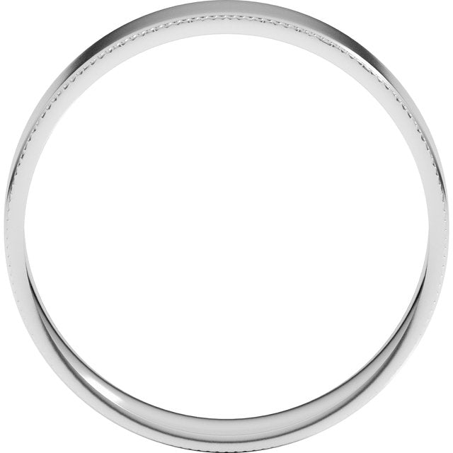 14K Yellow Or White Gold  Or Sterling Silver Standard Comfort-Fit Milgrain Flat Band