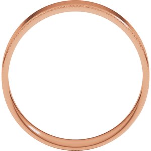 10K Yellow Or White Or Rose Gold Milgrain Stepped-Edge Comfort-Fit Flat Band
