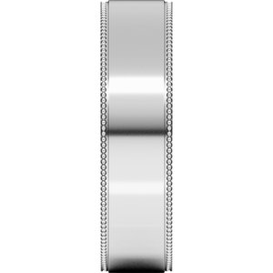 Platinum Milgrain Stepped-Edge Comfort-Fit Flat Band
