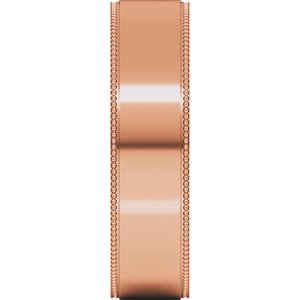 10K Yellow Or White Or Rose Gold Milgrain Stepped-Edge Comfort-Fit Flat Band