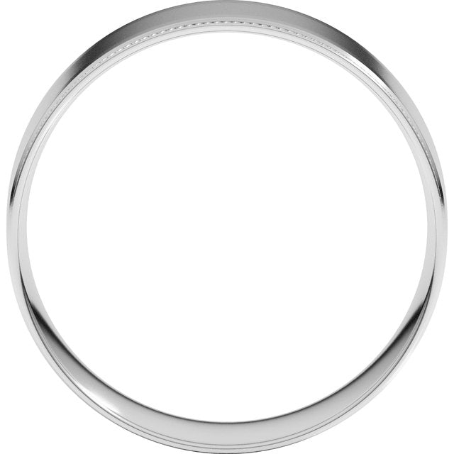 14K Yellow Or White Gold  Or Sterling Silver Standard Comfort-Fit Milgrain Flat Band