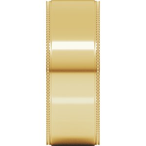 18K Yellow Or White Or Rose Gold Milgrain Stepped-Edge Comfort-Fit Flat Band