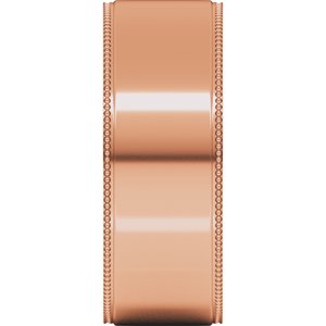 14K Yellow Or White Or Rose Gold Milgrain Stepped-Edge Comfort-Fit Flat Band