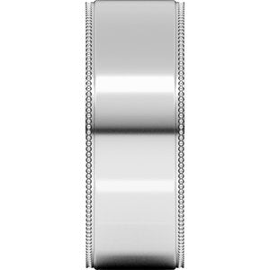 Continuum Sterling Silver Milgrain Stepped-Edge Comfort-Fit Flat Band