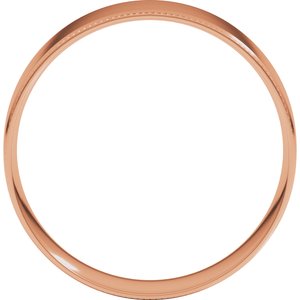 18K Yellow Or White Or Rose Gold Milgrain Stepped-Edge Comfort-Fit Flat Band