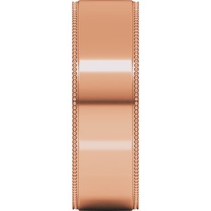 10K Yellow Or White Or Rose Gold Milgrain Stepped-Edge Comfort-Fit Flat Band