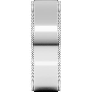 10K Yellow Or White Or Rose Gold Milgrain Stepped-Edge Comfort-Fit Flat Band