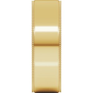 10K Yellow Or White Or Rose Gold Milgrain Stepped-Edge Comfort-Fit Flat Band