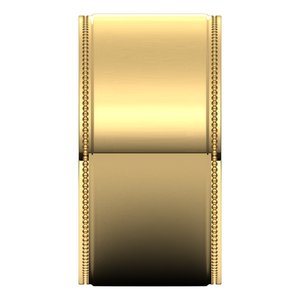 10K Yellow Or White Or Rose Gold Milgrain Stepped-Edge Comfort-Fit Flat Band