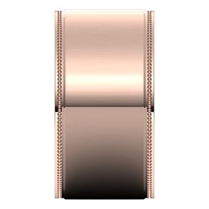 14K Yellow Or White Or Rose Gold Milgrain Stepped-Edge Comfort-Fit Flat Band