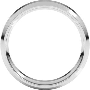18K Yellow Or White Or Rose Gold Beveled-Edge Comfort-Fit Flat Band