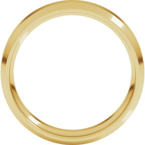 18K Yellow Or White Or Rose Gold Beveled-Edge Comfort-Fit Flat Band