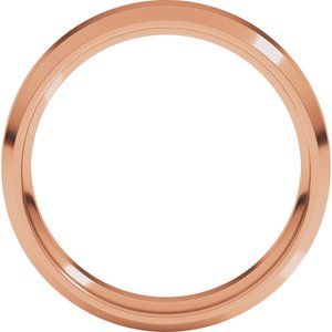 18K Yellow Or White Or Rose Gold Beveled-Edge Comfort-Fit Flat Band