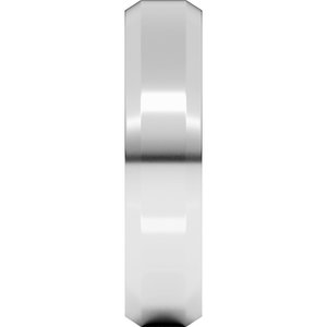 18K Yellow Or White Or Rose Gold Beveled-Edge Comfort-Fit Flat Band