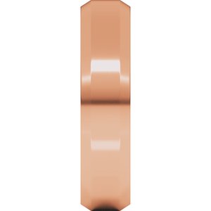 18K Yellow Or White Or Rose Gold Beveled-Edge Comfort-Fit Flat Band