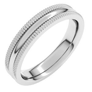 10K Yellow Or White Or Rose Gold Extra Large Milgrain Comfort-Fit Half Round Band