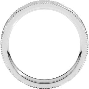 10K Yellow Or White Or Rose Gold Extra Large Milgrain Comfort-Fit Half Round Band